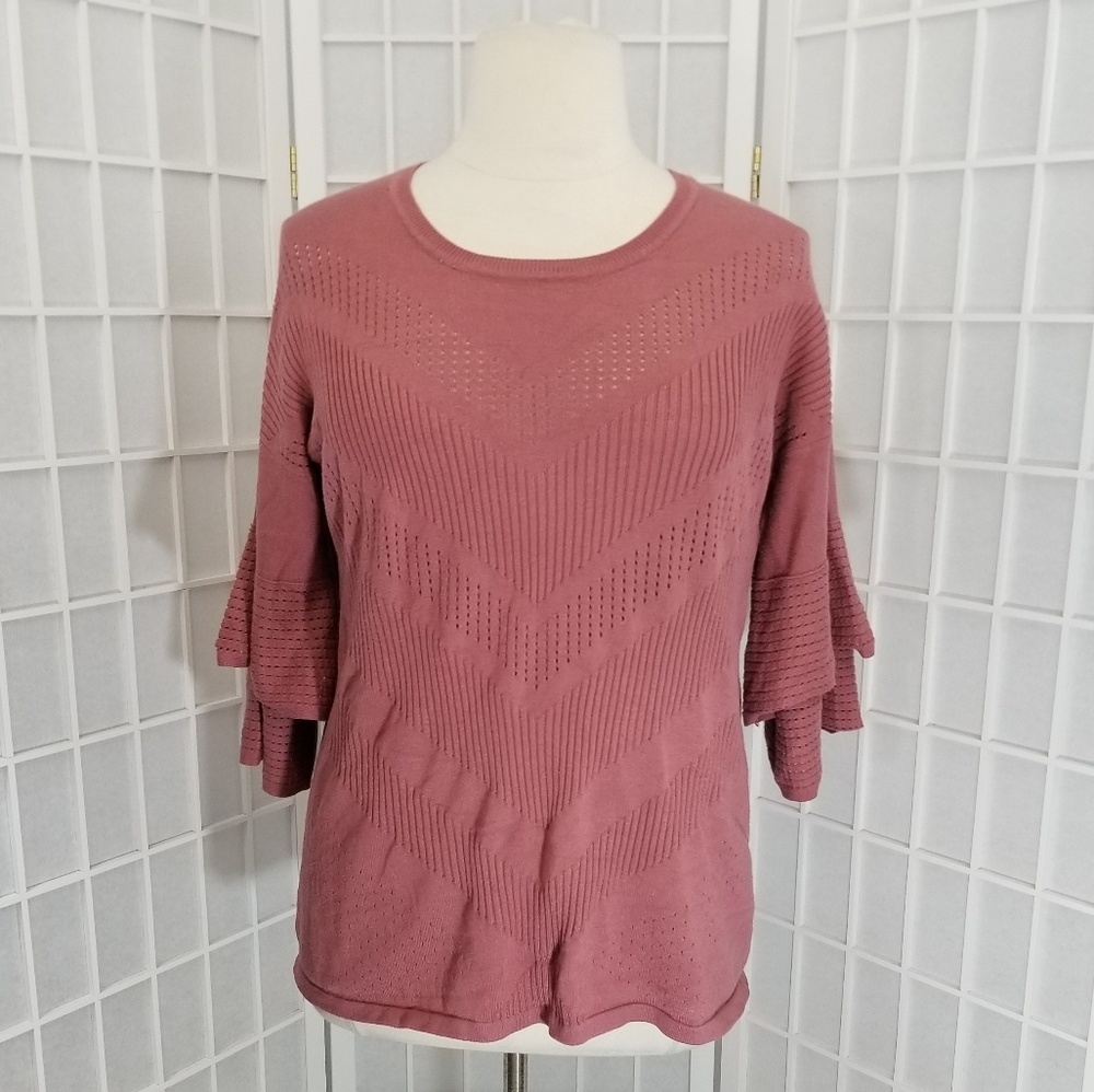Avenue Bell Layered Pullover Sweater - 14/16 (1X)